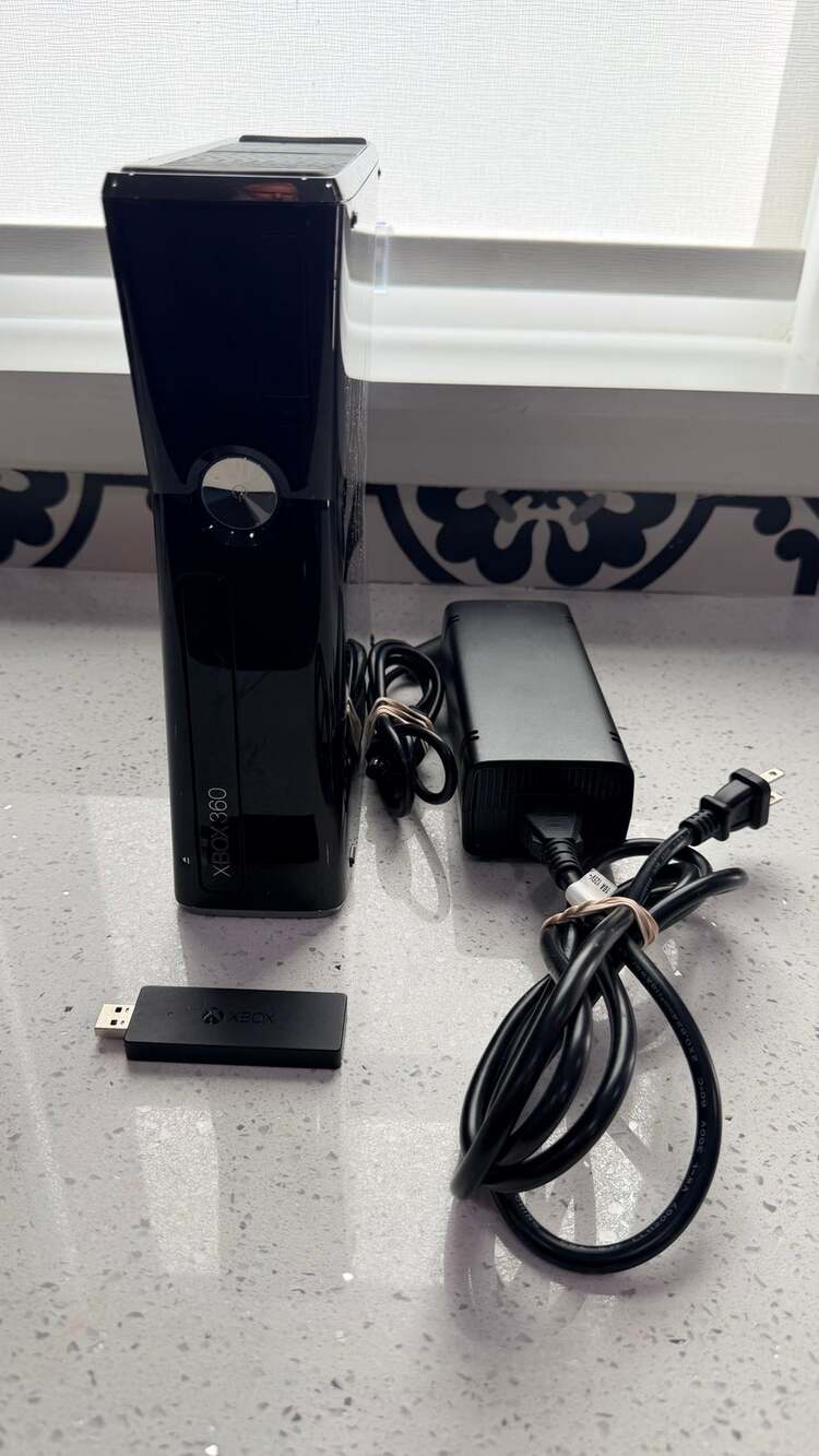 Xbox 360 S Slim 1439 Black Console OEM Power Supply + USB Dongle